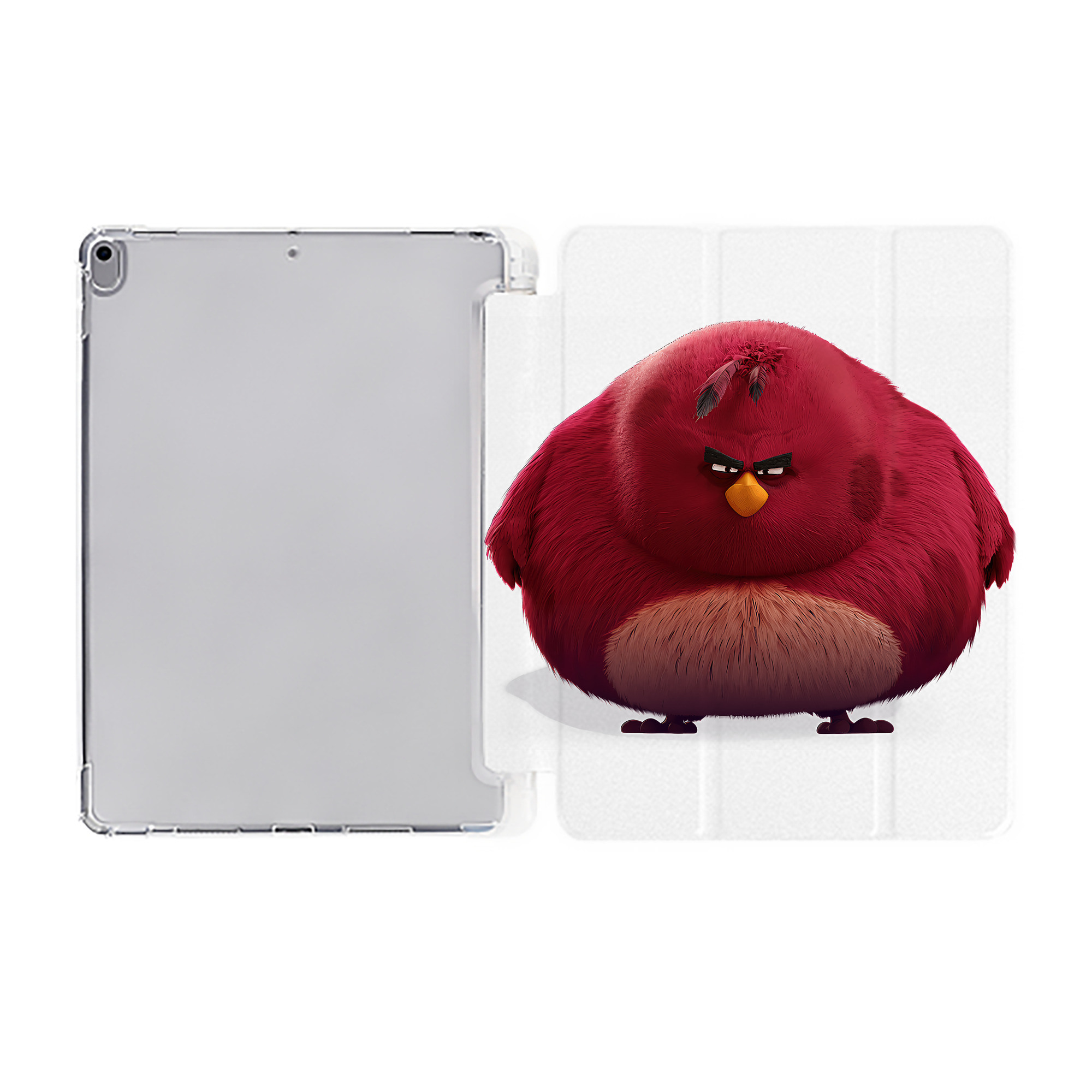 （画像用） Angry Birds アングリーバード IPad ケース ペン収納付き 三つ折りスタンド PUレザー×シリコン 対応機種9.5/10.5/10.9インチ
